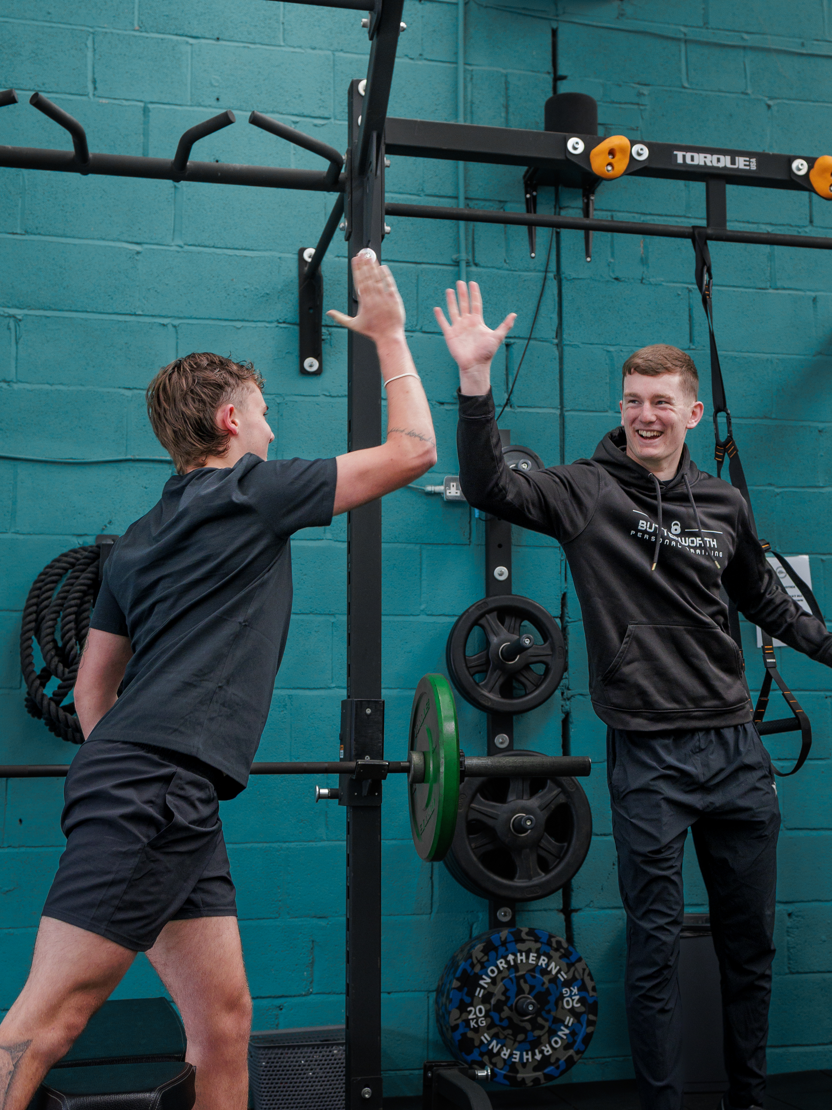 Josh and Evan High fiving